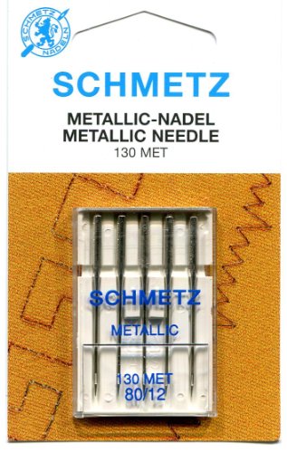 Schmetz Metallische Nadelreihe (5 Stück) – 2 Größen (80/12 (Standard)) von Newluck