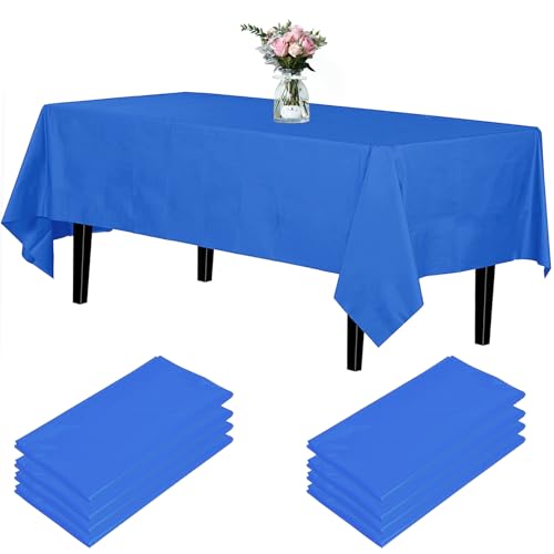 Newthinking Einweg Party Tischdecken, Rechteckig, 137 x 274 cm, 4 Stück, Kunststoff-Tischdecke für Party, Hochzeit, Grillen,Picknick, Weihnachten (Dunkelblau) von Newthinking