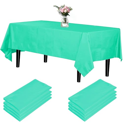 Newthinking Einweg Party Tischdecken, Rechteckig, 137 x 274 cm, 4 Stück, Kunststoff-Tischdecke für Party, Hochzeit, Grillen,Picknick, Weihnachten (Grün) von Newthinking