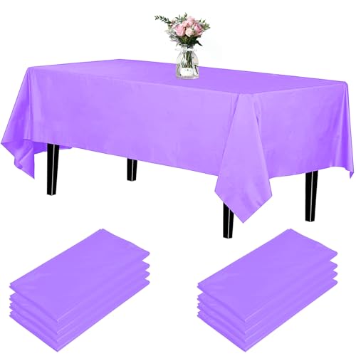 Newthinking Einweg Party Tischdecken, Rechteckig, 137 x 274 cm, 4 Stück, Kunststoff-Tischdecke für Party, Hochzeit, Grillen,Picknick, Weihnachten (lila) von Newthinking