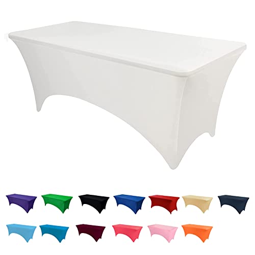 Newthinking Stretch-Spandex-Tischdecke, 183 cm, rechteckig, waschbar und knitterarm, dehnbare Tischdecke für Bankett, Partys, Veranstaltungen, 183 x 76 x 76 cm (L x B x H) von Newthinking