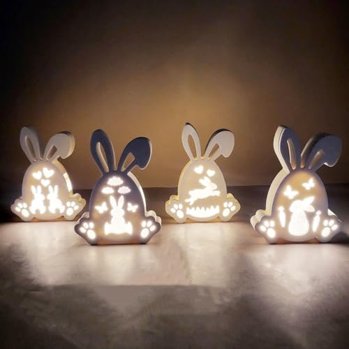 5 Stück Silikonform Ostern Hase, Silikonformen Gießformen Ostern Silikonform Hase mit Panel Silikonformen Osterhase Eier Gipsformen zum Gießen Ostern Gießformen Silikon Ostern für DIY Lichter (A) von Nexoria