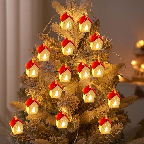 Lichterkette Weihnachten, 2M Weihnachtsdeko Lichterkette Innen Weihnachten Weihnachtsbeleuchtung Innen mit Mini Haus Batteriebetriebene Lichterketten mit 10 LED Haus Lichterkette für Weihnachten (B) von Nexoria