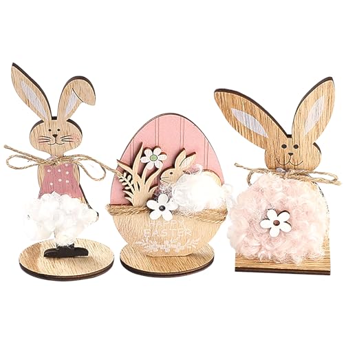 Osterdeko Holz Hase, Osterhase Deko Aus Holz Osterhase Holz Deko Aufsteller für Ostern Ostern Hase Deko Osterhasen Deko Holz Osterdeko Tisch für Ostern Frühling (F) von Nexoria