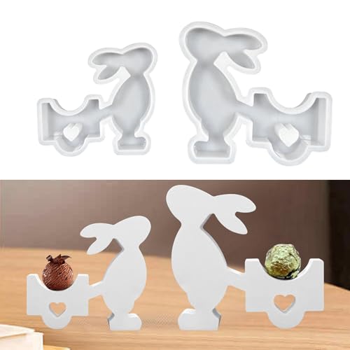 Silikonform Ostern, 2 Stück Osterhase Silikonform Kaninchen Gießform Ostern Silikonform Hase Gipsformen Zum Gießen Ostern Hase Silikonformen Gießformen Ostern Giessformen Silikon Ostern (B) von Nexoria