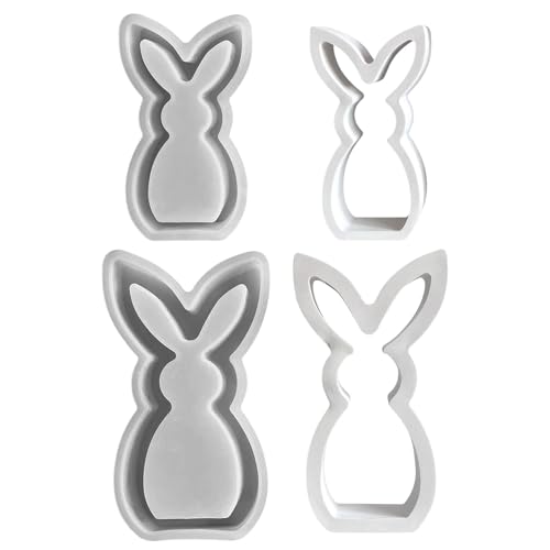 Silikonformen Gießformen Ostern, 2 Stück Osterhase Silikonform Kaninchen Silikonform Ostern Silikonform Hase Gipsformen Ostern Gießform Hase Giessformen Silikon Ostern Frühling von Nexoria