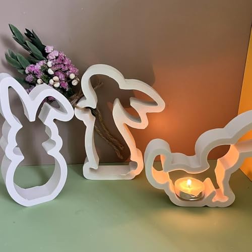 Silikonformen Gießformen Ostern, 2 Stück Osterhase Silikonform Ostern Gießformen Silikon Ostern Silikonform Hase Gipsformen zum Gießen Ostern Giessform Ostern für Ostern Frühling (H) von Nexoria