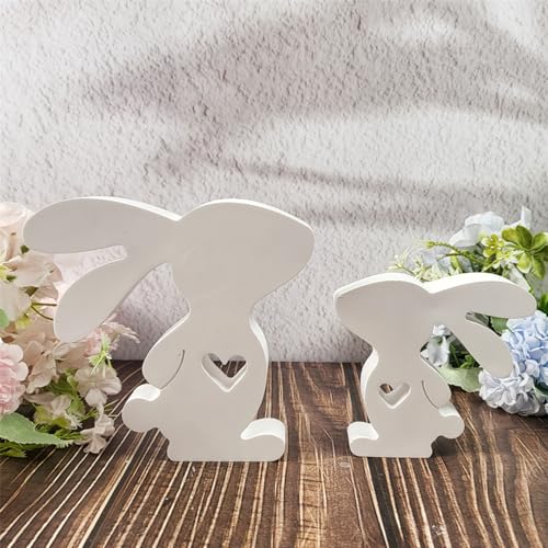 Silikonformen Gießformen Ostern, 2 Stück Silikonform Ostern Hase Silikonform Osterhase mit Herz Gießform Hase Gips zum Gießen Gießformen Silikon Ostern Giessform Ostern für DIY Handwerk (C) von Nexoria