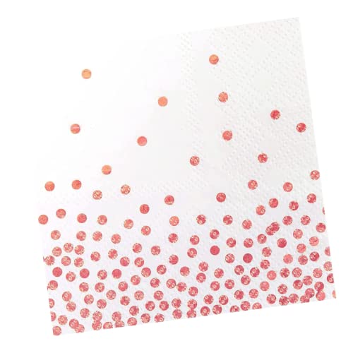 40 Stück Servietten Schwarz Gold Rosa Gold Glitzer Dots Papierservietten Paper Napkins für Deko Party,Geburtstag, Hochzeit und Feiertagsfeier 33 x 33cm (Rosa Gold) von Neylokfen