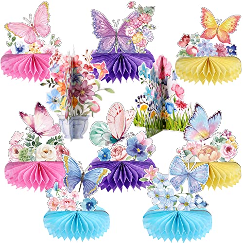 10 Stück Schmetterling Waben Herzstück Aquarell Rosa Lila Schmetterling Herzstück Frühling Sommer Schmetterling eburtstagsdeko Tischdekoration für Party Deko Zubehör von Nezyo