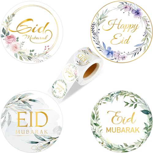 Nezyo 400 Stück Eid Mubarak-Aufkleber Aufkleber zum Verschließen von Geschenktüten Ramadan Mubarak Aufkleber Ramadan Aufkleber für Kinder Selbstklebende Eid Aufkleber für Geschenke (Eleganter Stil) von Nezyo