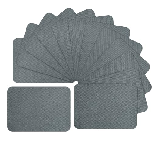 12 STÜCKE Nylon Reparatur Flicken, Wasserdichte Leichte Aufnäher für Kleidung zum Aufbügelnund Dekorationsset für Kleidung Daunenjacke Zelt Stoff Tasche Loch (7,5x10,5cm) (Grau) von Nhgkju