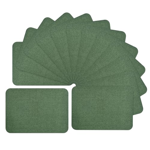 12 STÜCKE Nylon Reparatur Flicken, Wasserdichte Leichte Aufnäher für Kleidung zum Aufbügelnund Dekorationsset für Kleidung Daunenjacke Zelt Stoff Tasche Loch (7,5x10,5cm) (Grün) von Nhgkju