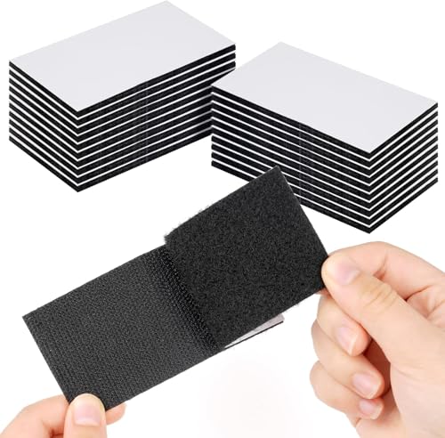 12 Sets selbstklebendes Nylonband, robuste Klettstreifen, doppelseitiges Klebeband mit starker Rückseite, beschädigungsfreie Montage, geeignet für Büro, Zuhause und zum Basteln (5X10CM-Schwarz) von Nhgkju