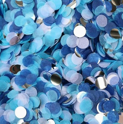 50g Konfetti Bunt Hochzeit Mehrfarbig 7500 Stück Party Happy Birthday Konfetti Papier Kuchen Tischdekoration Streudeko für Versammlungen Feste und Jubiläen 2,5cm Runde (Blau) von Nhgkju