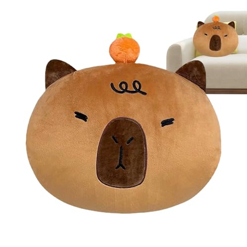 Nhujevkom Capybara Plüschtier, Capybara Plüschkissen - Cartoon Capybara Puppe Kissen | Kurzes Stofftier aus Plüschstoff für Couch, Wohnzimmer, Auto, Bett, Schlafzimmer von Nhujevkom