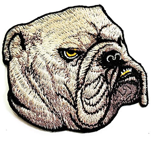 Nipitshop Aufnäher Bulldogge Kopf Cartoon Bügelbilder Cartoon Stickerei 222 Abzeichen zum Nähen von Kinderkleidung von NiPitShop Pitbull Dog Patch