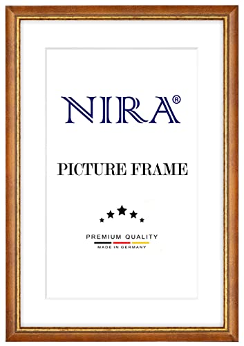 NiRa Massiv Holz Bilderrahmen 15 x 21 cm in Ocker Gold | Farbe und Größe wählbar | Rahmen für Poster | Puzzle | Foto collage HD062 von NiRa