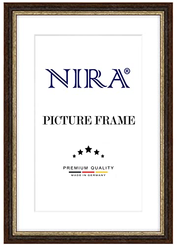 NiRa Massiv Holz Bilderrahmen 30 x 80 cm in Alt-Schwarz Silber | Farbe und Größe wählbar | Rahmen für Poster | Puzzle | Foto collage HD087 von NiRa