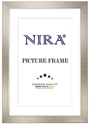 NiRa Massiv Holz Bilderrahmen 42 x 59,4 cm DIN A2 in Champagner | Außenkante in Schwarz | Farbe und Größe wählbar | Rahmen für Poster | Puzzle | Foto collage HD070 von NiRa