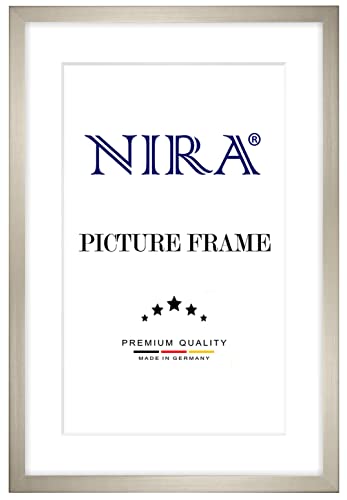 NiRa Massiv Holz Bilderrahmen 45 x 60 cm in Sand Beige | Außenkante in Schwarz | Farbe und Größe wählbar | Rahmen für Poster | Puzzle | Foto collage HD051 von NiRa
