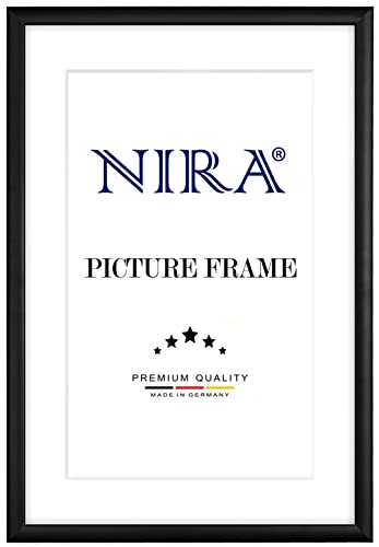 NiRa Massiv Holz Bilderrahmen Schmal 15 x 20 cm in Schwarz matt | Farbe und Größe wählbar | Rahmen für Poster | Puzzle | Foto collage HD073 von NiRa