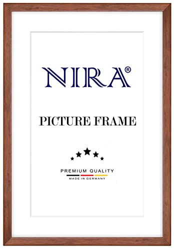 NiRa Massiv Holz Bilderrahmen Schmal 17 x 22 cm in Kirschbaum Braun | Farbe und Größe wählbar | Rahmen für Poster | Puzzle | Foto collage HD076 von NiRa