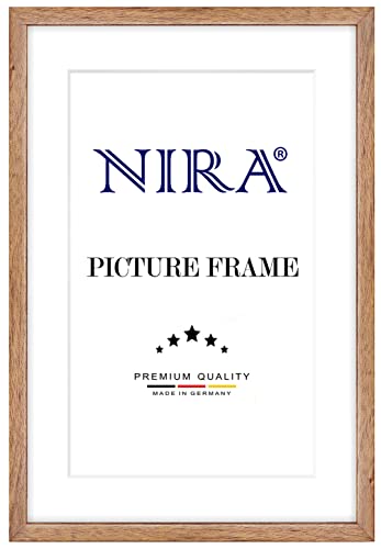 NiRa Massiv Holz Bilderrahmen Schmal 21 x 29,7 cm DIN A4 in Rustikal-Braun | Farbe und Größe wählbar | Rahmen für Poster | Puzzle | Foto collage HD079 von NiRa