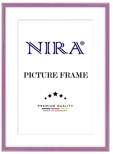 NiRa Massiv Holz Bilderrahmen Schmal 40 x 50 cm in Alt-Rosa Hochglanz | Farbe und Größe wählbar | Rahmen für Poster | Puzzle | Foto collage HD124 von NiRa