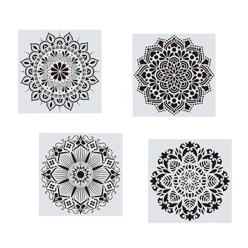 Niaciswe Schablonen Wandgestaltung Malen 4 Stück Groß Dot Schablonen Stencils Kit Malerei Vorlage Zubehör Blume Handwerk Schablone Wiederverwendbare Dotting zum Airbrush DIY Malerei Vorlage Zubehör von Niaciswe