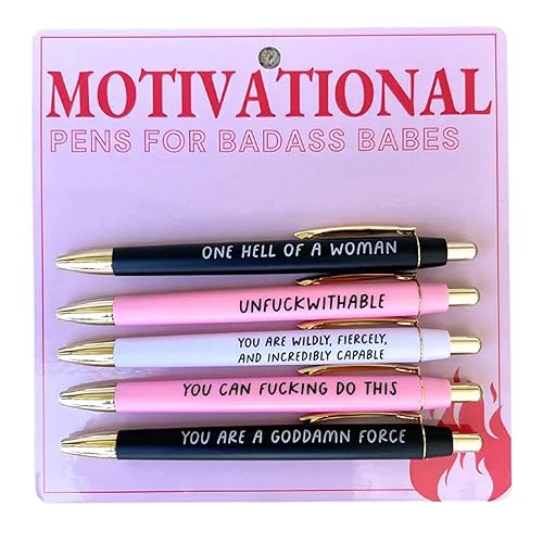 Niblido Motivational Badass Pen Set, Lustige Stifte Schimpfwort Täglich Stift Set, Schimpfwort Täglich Kugelschreiber Set, Lustige Kugelschreiber Verschiedene Schimpfwort Set, Schule Büro Zuhause von Niblido