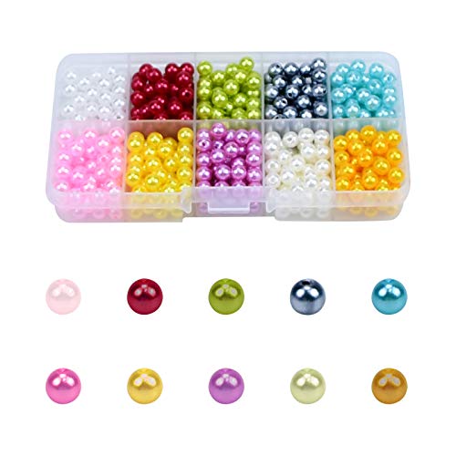 600 Stück 10 Farben 6mm Glasperlen Runde Bunte Perlen bastelperlen zum auffädeln für Schmuckherstellung schmuck basteln von NiceLand
