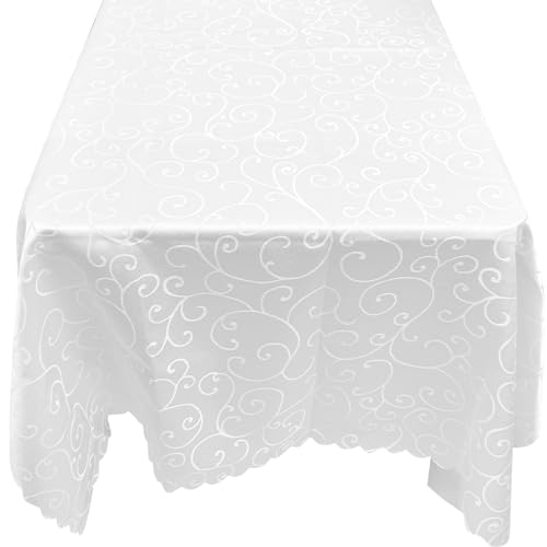 Tischdecke Weiß Tischdecke Rechteckig Geburtstagstischdecke Party Tischdecke Abwaschbar Tablecloth Papiertischdecke Weihnachten Weiße Tischdecke Biertisch Tischdecke (weiß 1,2m×1,6m) von NiceLand