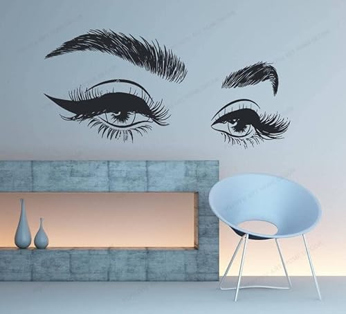 Wimpern Wandtattoo Mädchen Augen Augenbrauen Wand Kunst Wandbild Wimpern Verlängerung Machen Up Wand Aufkleber beayty Salon decor57x28cm von NiceeemanN