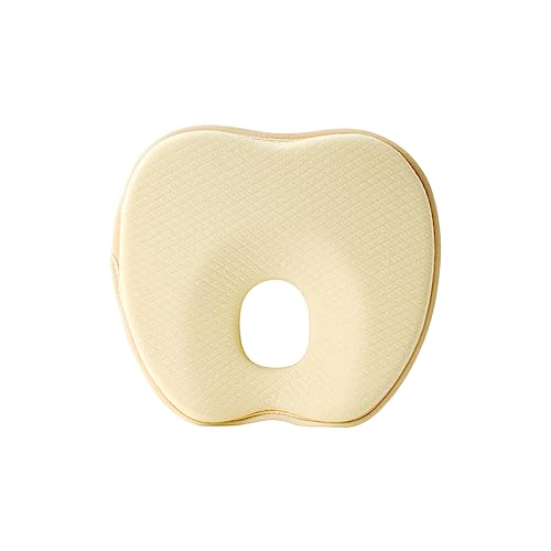 Niceyoeuk Kissen für Neugeborene, um einen flachen Kopf zu verhindern, Anti-Flachkopf-Kissen, um einen flachen Kopf zu verhindern, Baby-Kopfformungskissen (Beige-01, 25 x 20,5 x 3 cm) von Niceyoeuk