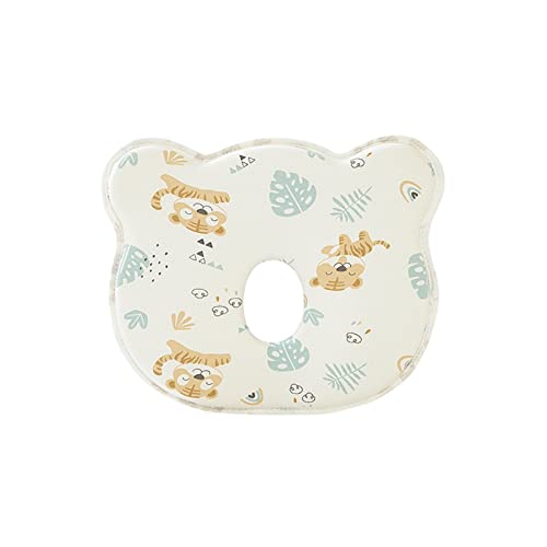 Niceyoeuk Kissen für Neugeborene, um einen flachen Kopf zu verhindern, Anti-Flachkopf-Kissen, um einen flachen Kopf zu verhindern, Baby-Kopfformungskissen (Tiger-01, 25 x 20,5 x 3 cm) von Niceyoeuk