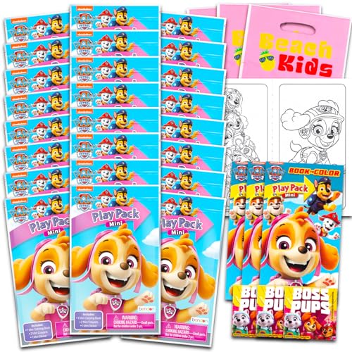 Nickelodeon Paw Patrol Skye Mini-Partygeschenk-Set für Mädchen – Paket mit 24 Skye Paw Patrol Spielpackungen mit Malvorlagen, Aufklebern, mehr für Kleinkind-Mädchen (Skye Geburtstagsparty-Zubehör) von Nickelodeon