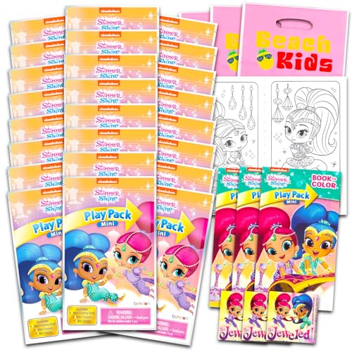 Nickelodeon Shimmer and Shine Mini-Partygeschenk-Set für Kinder – Bündel mit 24 Nick Jr Genie Shimmer and Shine Spielpackungen mit Malvorlagen, Aufklebern und mehr (Shimmer Shine von Nickelodeon