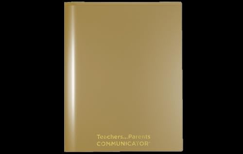 Nicky's Folders® English Communicator, Eltern-Lehrer-Ordner, patentierter reißfester, flexibler Kunststoff, 2 Innentaschen, 2 Außenhüllen, Papier in Briefgröße, einfarbig (24 Stück) (Metallic Gold) von Nicky's Folders