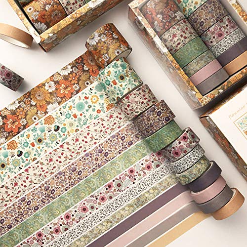 12 Rollen Washi Tape Set - Frühling Sommer Herbst und Winter Kreative Design Klebebänder Papierband - Masking Tape deko Klebeband buntes Klebebänder DIY Scrapbook (D) von Nicole Knupfer