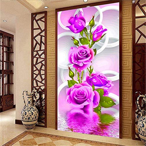 Nicole Knupfer 5D DIY Rose Diamant Painting Bilder Full Set, 5D Diamant Malerei, Strass Stickerei Painting Diamond Dekoration für Wall Decoration (90x180cm,Fuchsie) von Nicole Knupfer