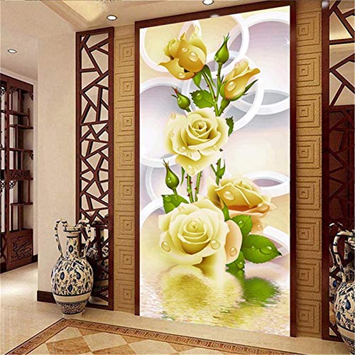 Nicole Knupfer 5D DIY Rose Diamant Painting Bilder Full Set, 5D Diamant Malerei, Strass Stickerei Painting Diamond Dekoration für Wall Decoration (90x180cm,Gelb) von Nicole Knupfer