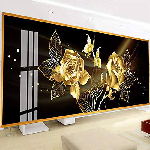 Nicole Knupfer 5D Diamant Malerei Full Kits, DIY 5D Diamant Painting Goldene Rose Crystal Strass Stickerei Cross Stitch (120 * 50cm) von Nicole Knupfer