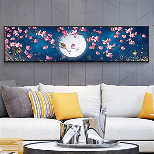 Nicole Knupfer 5D Diamant Malerei Kristall Strass Stickerei Bilder DIY Magnolie Diamond Painting für Home Wand Decor (130x40cm) von Nicole Knupfer