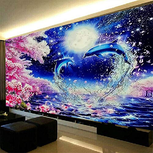 Nicole Knupfer 5D Diamant Painting Kit DIY Full Bohrer Diamond Malerei Whales Handgemachtes Naturlandschaft Wohnzimmer Wanddekoration (100x40cm) von Nicole Knupfer