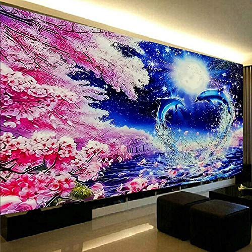 Nicole Knupfer 5D Diamant Painting Kit DIY Full Bohrer Diamond Malerei Whales Handgemachtes Naturlandschaft Wohnzimmer Wanddekoration (150x60cm) von Nicole Knupfer