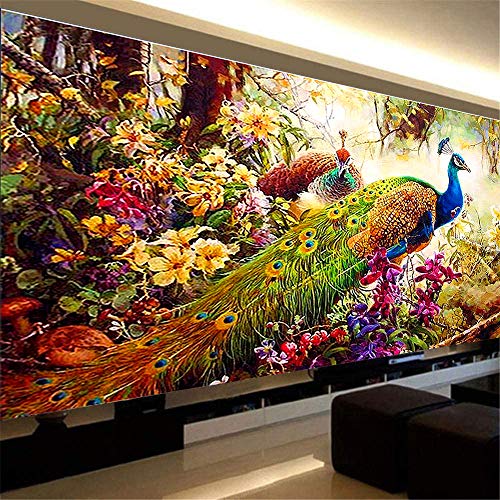 Nicole Knupfer 5D Diamond Painting Rhinestone Pfau Diamant Painting Kit Handwerk Malerei DIY Mosaik Bild Handarbeit Basteln Wohnkultur (150X90cm) von Nicole Knupfer