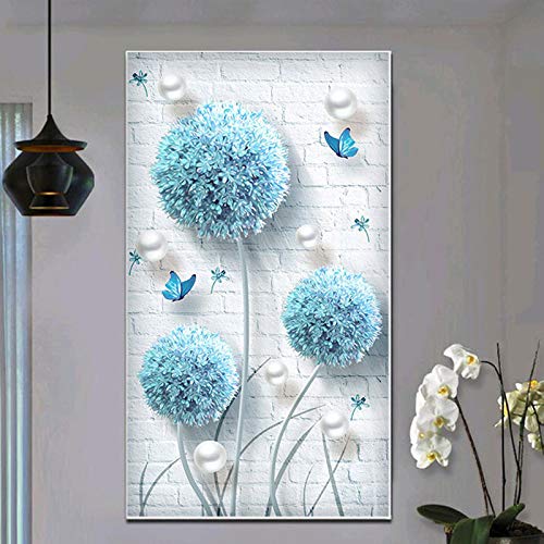 Nicole Knupfer 5D Diamond Painting Set, Blauer Löwenzahn Crystal Strass Stickerei Bilder Kunst Handwerk für Home Wall Decor (60 * 95cm) von Nicole Knupfer