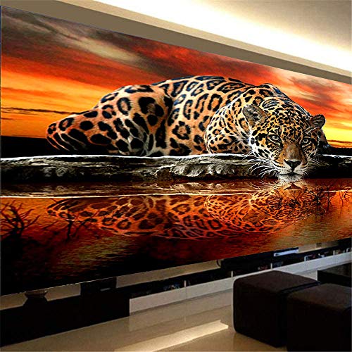 Nicole Knupfer 5D Leopard Diamant Painting Kit Full Bohrer DIY Diamond Painting Handgemachtes Malerei Wohnzimmer Wanddekoration (150X90cm) von Nicole Knupfer