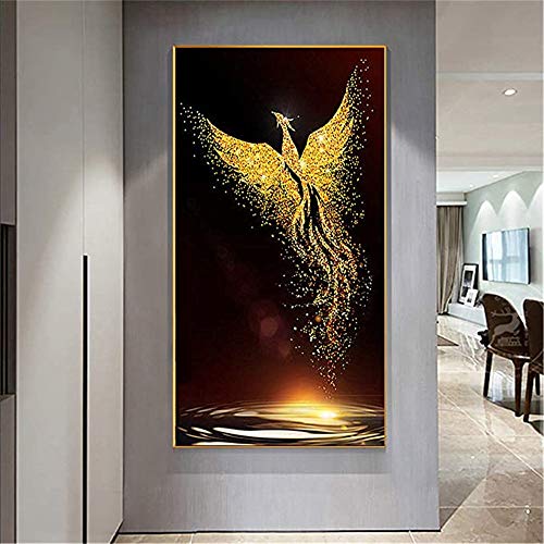 Nicole Knupfer DIY 5D Diamant Painting,Goldener Phönix Kristall Strass Diamant Malerei Stickerei Bilder Kunst Handwerk für Home Wall Decor Wandbehang (60x120cm) von Nicole Knupfer